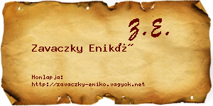 Zavaczky Enikő névjegykártya